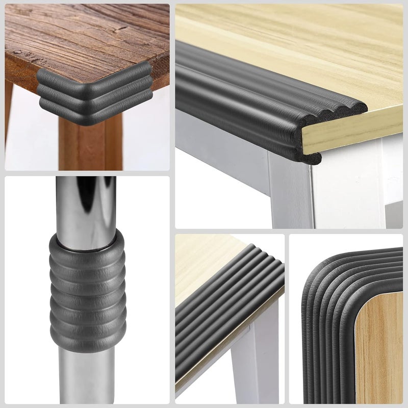 Dovesail Upgrade Baby Proofing Edge Corner Protector, 16.4ft Edge Guards Padding with 3M Adhesive, Extra-Wide Soft Rubber Foam Padding, Furniture,Sharp Edge Safety Corner Edge Bumper Guard-Black - Image 2